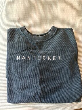 Embroidered Crewneck Sweatshirt - Blue